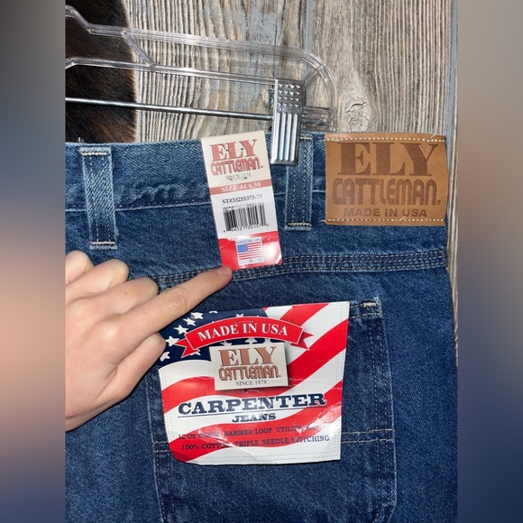 Deadstock vintage Ely Cattleman size 44X30 bootcut blue jeans new with tags - Picture 4 of 5